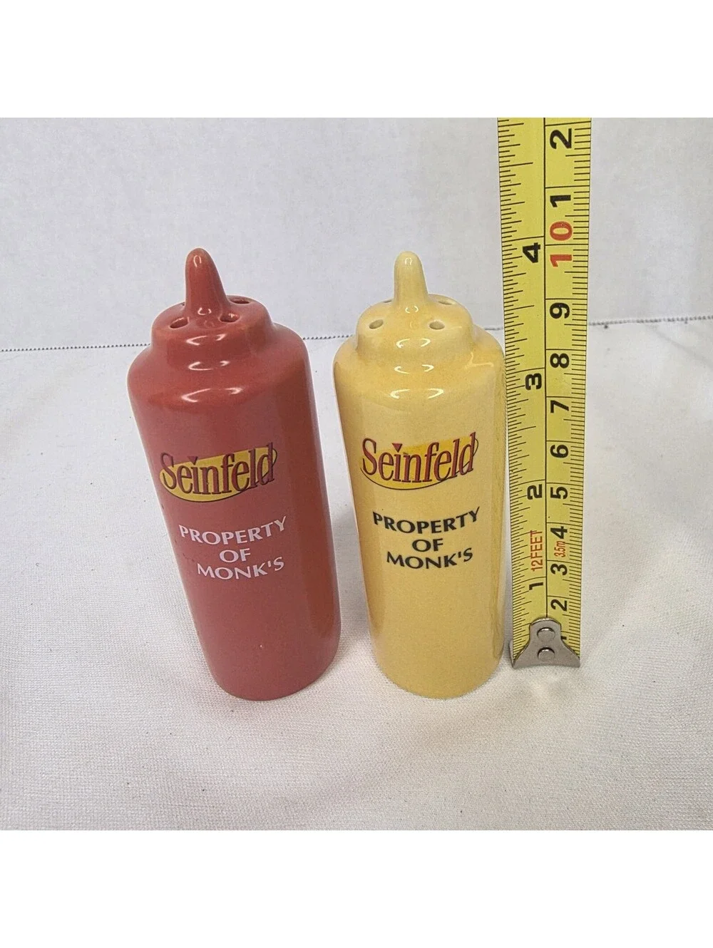 Seinfeld Monks Diner Salt Pepper Shakers 2004 Property of Monks Set Vintage
